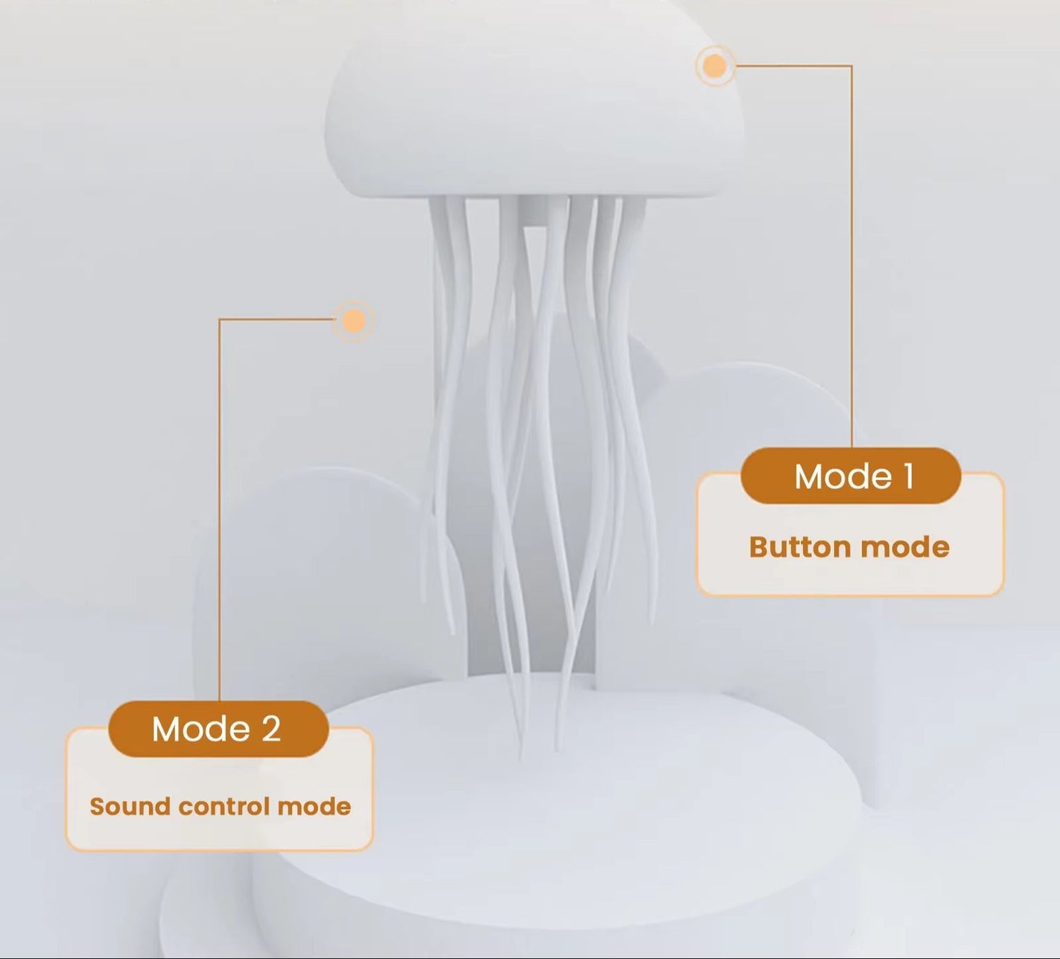The Jellyfish Atmosphere Light with Warm Light and Full -Color Gradient Jellyfish Two Modes 9 Can Automatically Rotate Tentacles