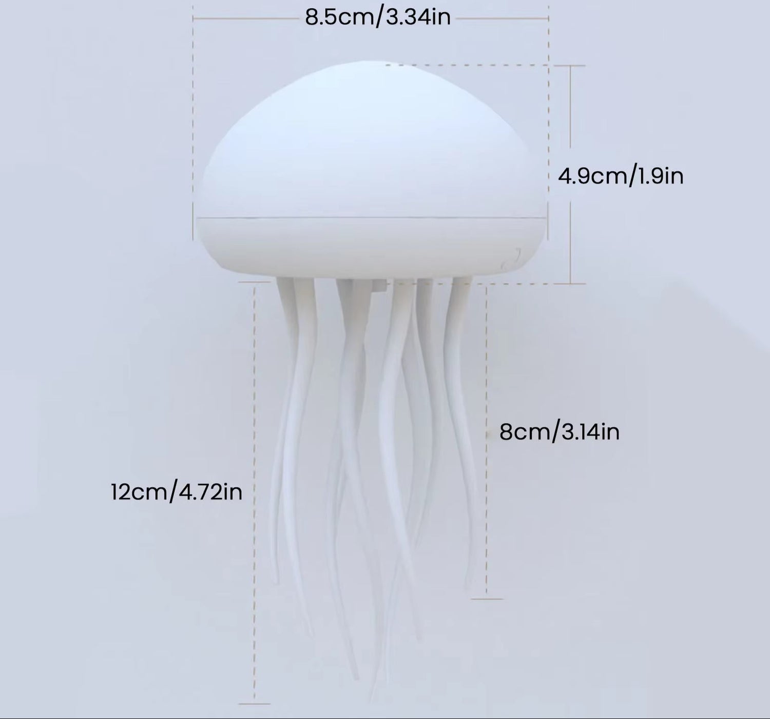 The Jellyfish Atmosphere Light with Warm Light and Full -Color Gradient Jellyfish Two Modes 9 Can Automatically Rotate Tentacles